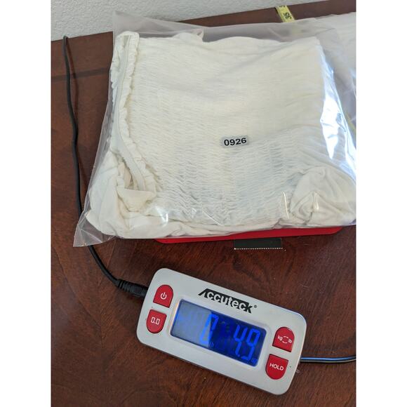 Forever 21 Off Shoulder Blouse Large Ivory Flowy Boho Smocked Summer Top Loose - Picture 9 of 11